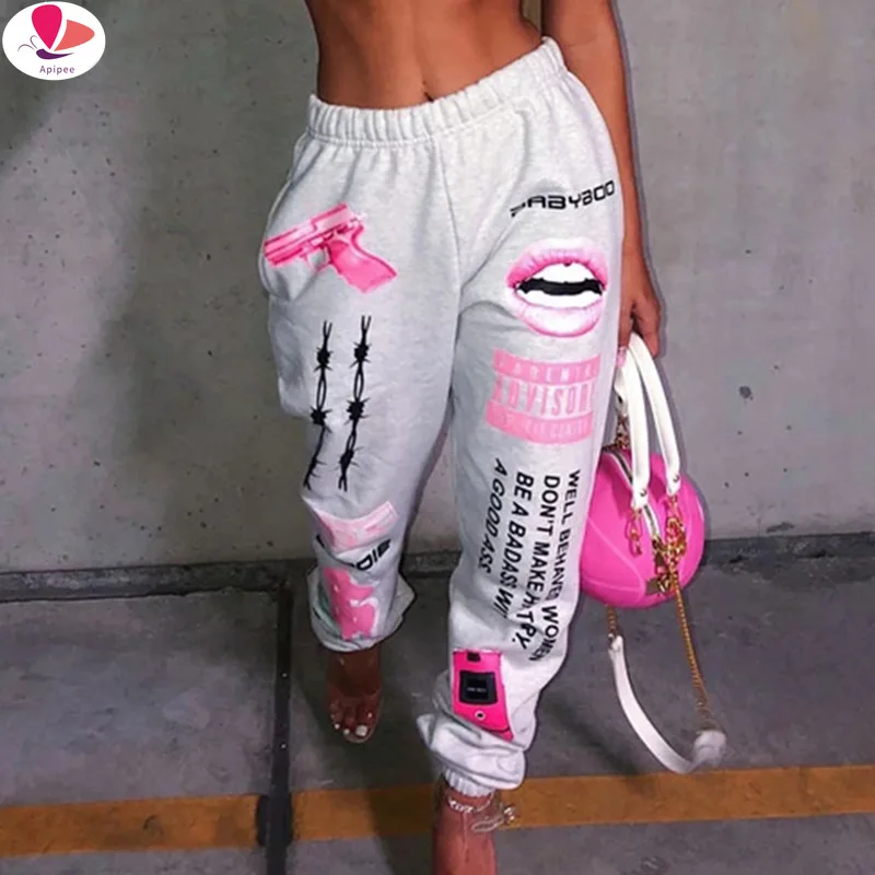 

Summer Hip-hop Graphic Sweatpants 2023 New Women's Jogger Trousers Harajuku High Waist Loose Casual Pants Sweatpants Women