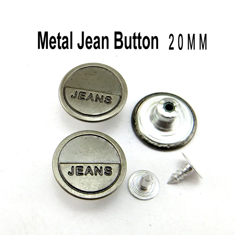 

30PCS Gun Black Jeans Button Decoration Garment Trousers Round Buttons Fits Sewing MJB-367L