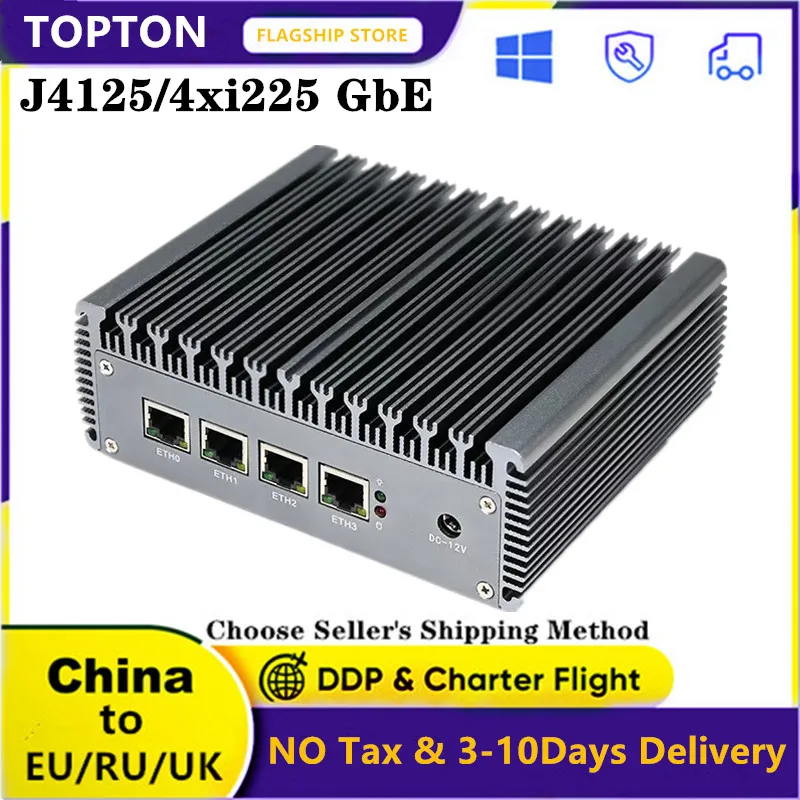 

Мини-роутер nless, 2,5G, Intel Celeron J4125, 4 ядра, VGA, pfSense