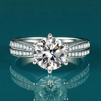 yanleyu solid 925 silver color wedding rings for women 2 carat cubic zirconia cz engagement bridal jewelry