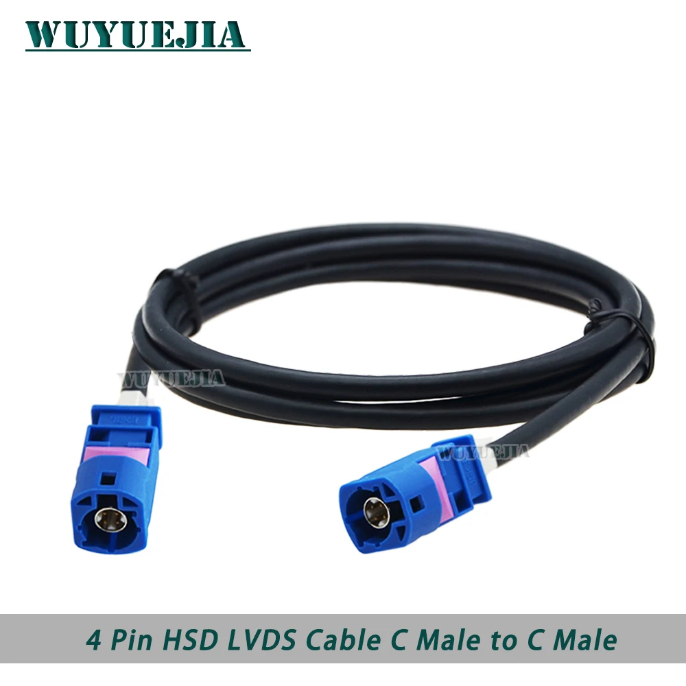 Купи New HSD LVDS Cable Blue C Male 4Pin Wire Video Line for VW BMW Audi Mercedes Car GPS Navigation Audio High-Speed Wiring Harness за 745 рублей в магазине AliExpress