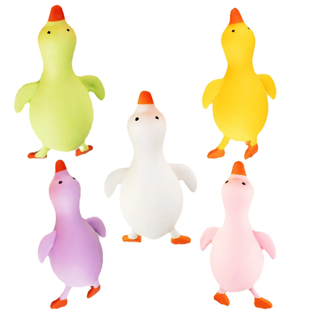 

5 Pcs Duck Rush Novelty Squeeze Toy Stretchy For Anxiety Toys Kids Portable Adorable Gift Pressure Relief Gifts Cartoon