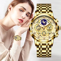lige 2022 new gold watch women watches ladies creative steel womens bracelet watches female waterproof clock relogio feminino