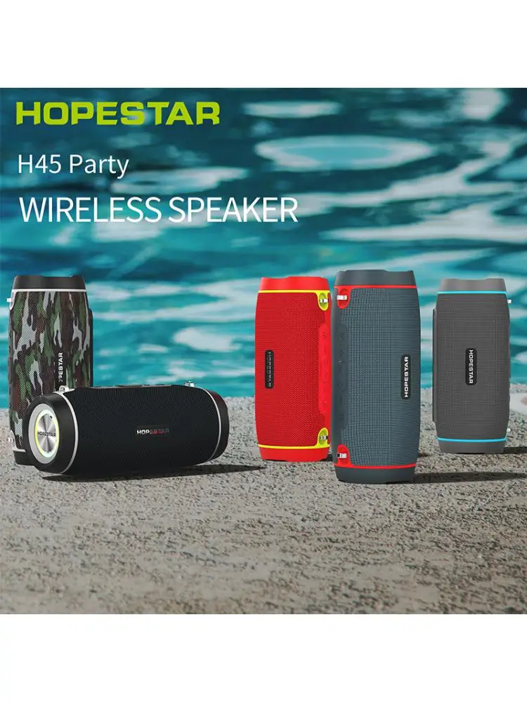 

Портативная колонка HOPESTAR H45 для вечеринок с Bluetooth, мощная система объемного звучания, 20 Вт, водонепроницаемый ремешок, сверхнизкий динамик
