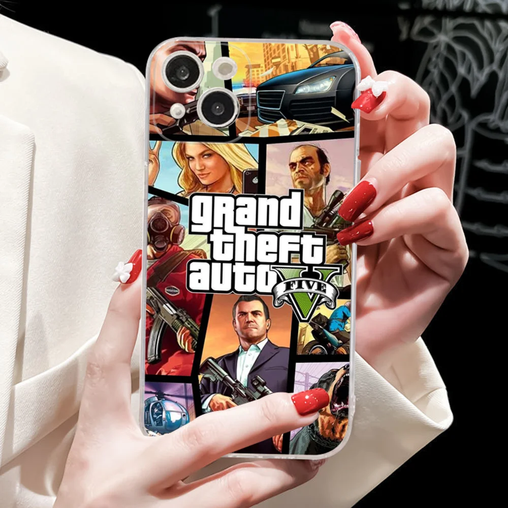 G-GTA 6 G-Grand Theft A-Auto Phone Case For IPhone 16 15 8 7 6S Plus X SE XR XS 14 11 12 13 Mini Pro Max Mobile