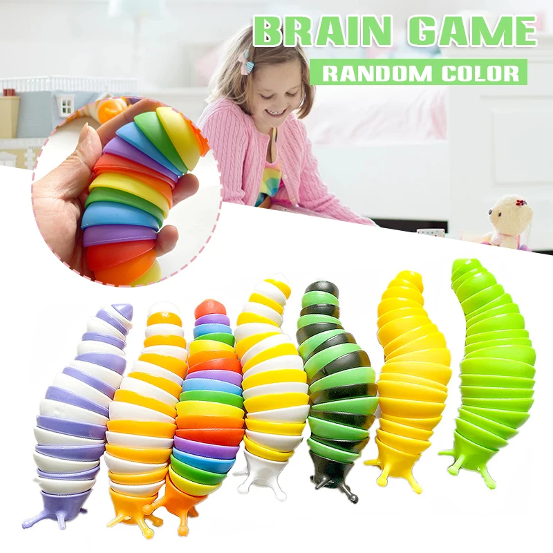 

3D Printed Articulated Slug Flexible Fidget Toy Desk Toy for All Ages Birthday Gift SUB Sale