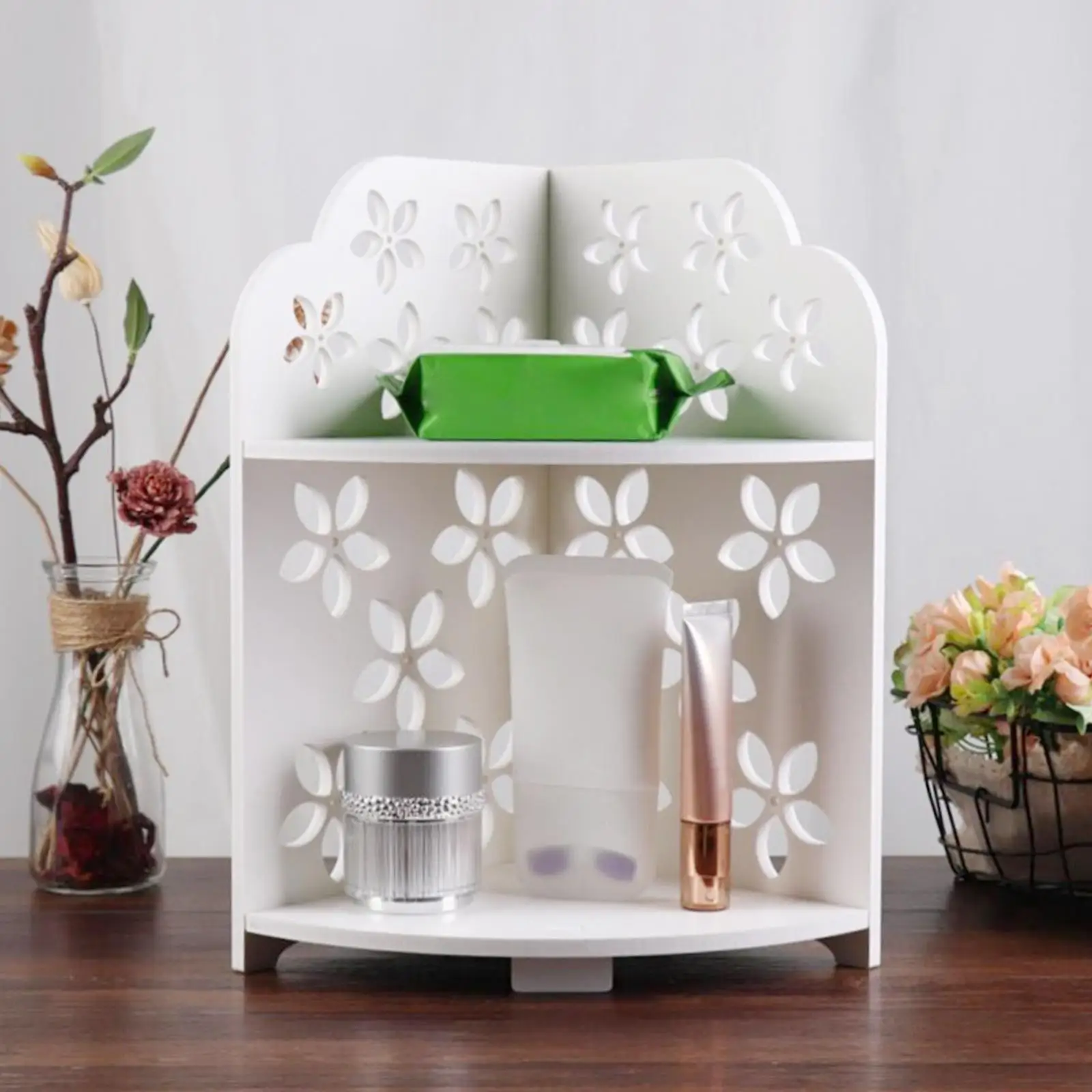 

Настольный деревянный Органайзер, полка для душа, стена для хранения косметики, Настольная полка