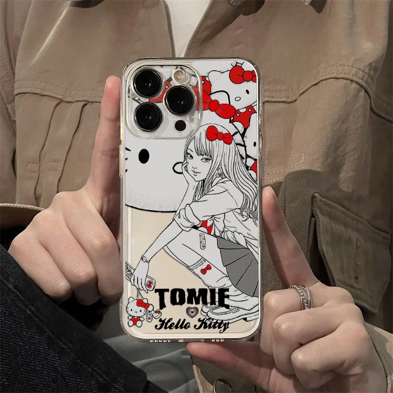 Милый чехол для телефона Tomie Kawakamis Hellos Kittys Samsung S25 S24 S23 S22 S21 S20 S10 FE Note20 Note10 Plus Ultra Lite 5G