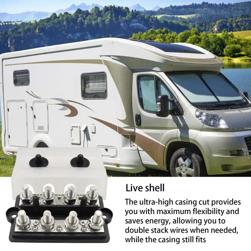 Силовой распределительный блок, автомобильный электрический клеммный блок, отрицательная шина, двойной ряд, никелированная латунь для автомобиля