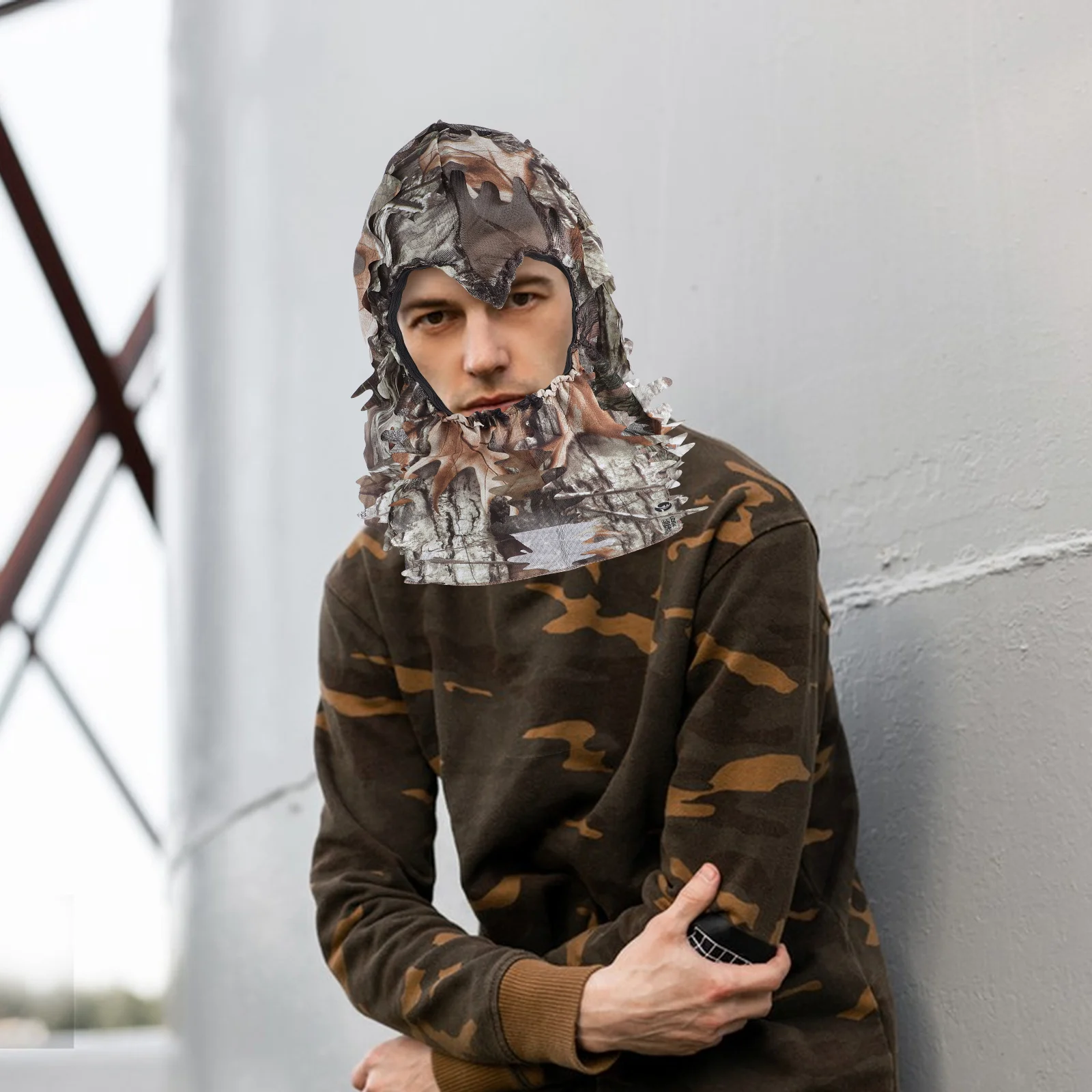 Камуфляжная тонкая секция дышащие листья 3D камуфляжная маска для лица охотничьи