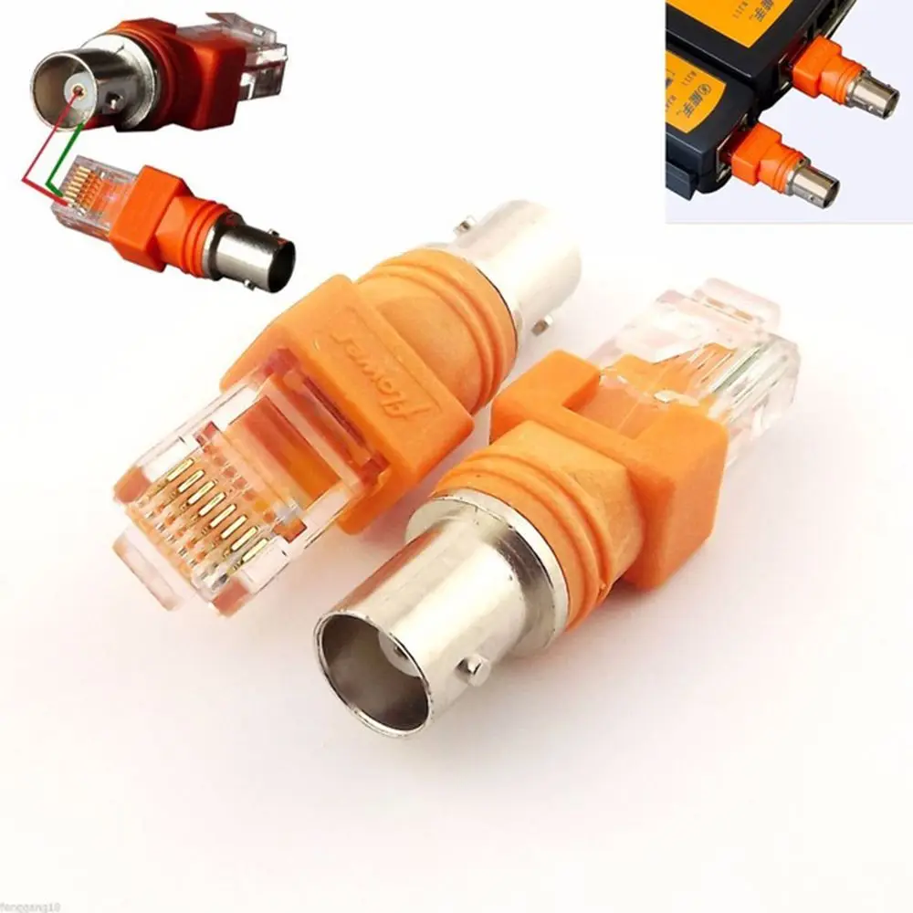 

Orange Cable Connector Chassis Panel Barrel Coupler Computer Cables RJ45 To RF BNC Female To RJ45 Male Adapter Connectors