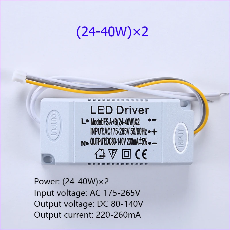 LED Driver 3 colors Adapter For Lighting AC220V Non-Isolating Transformer Ceiling Light 12-24W/24-40W/36-50W