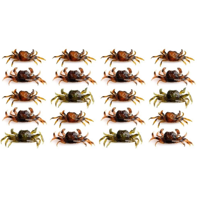 20 шт. искусственная 3d-наживка-краб с заостренным крючком пряжка для морской рыбы