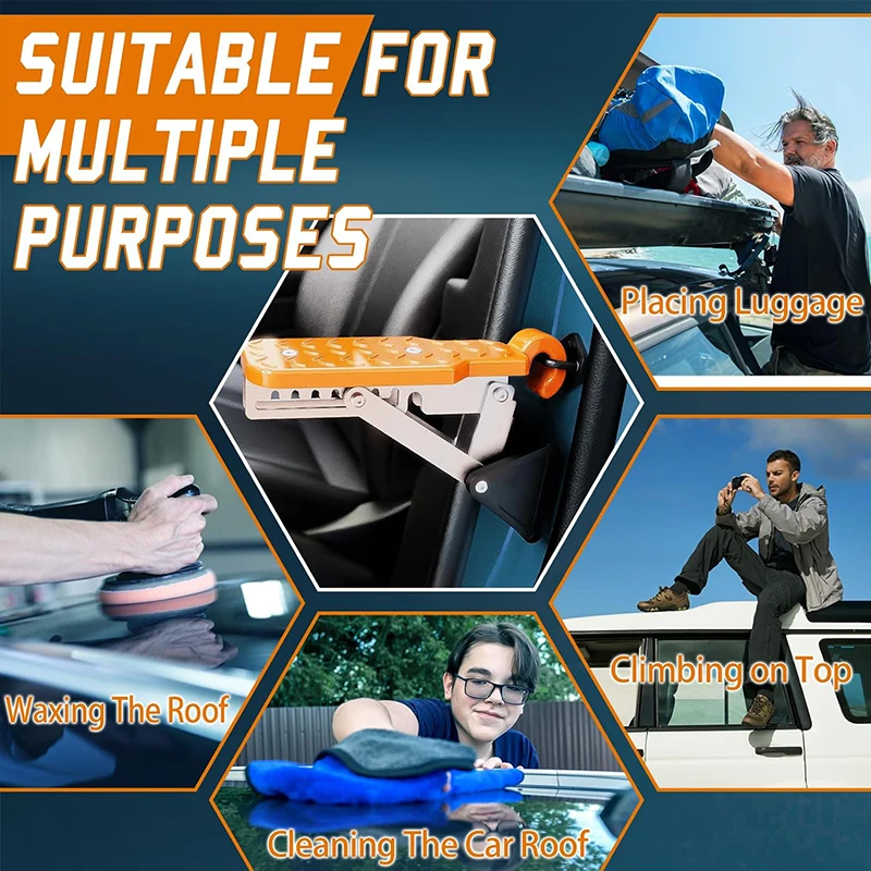 Универсальная автомобильная дверная ступенька алюминиевая двуногая педаль для