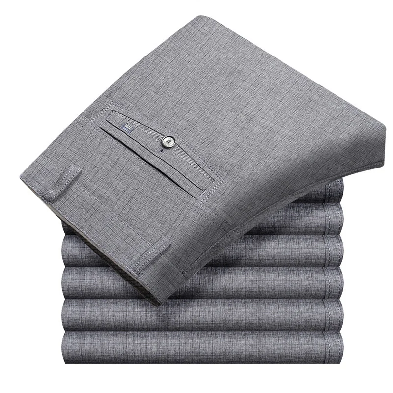 

Formal Business Suit Pants For Men Spring Autumn Male Classic Thin Office Baggy Dress Trousers Summer Mens Casual White Pants