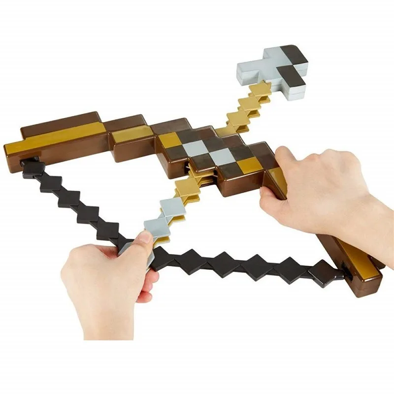 

Minecraft game peripheral pixel world toy model bow and arrow can launch plastic bow and arrow children's birthday toy gift