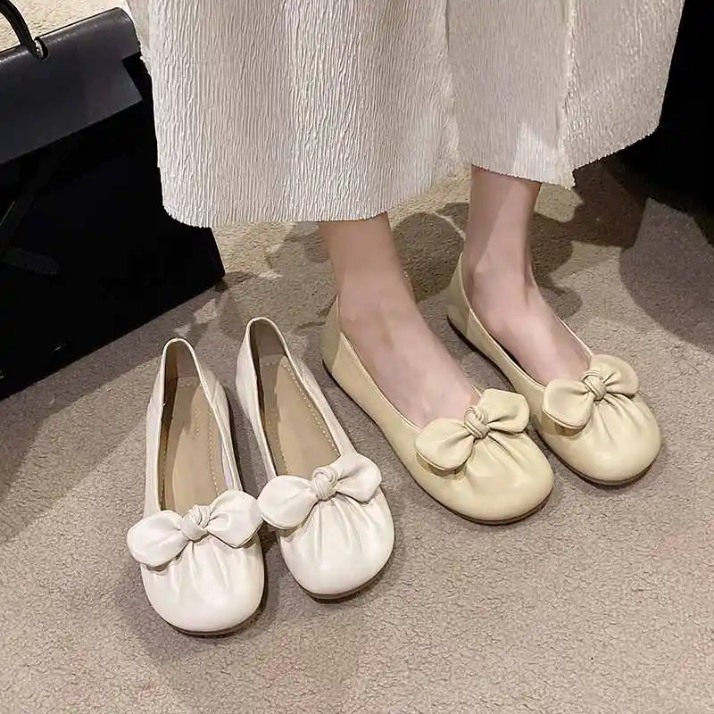 

BCEBYL весенне-летняя дышащая модная новая спортивная обувь на плоской подошве с круглым носком и бантом с закрытым носком для женщин