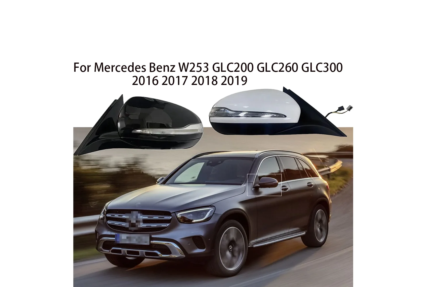 

Подходит для Mercedes-Benz - Mercedes W253 GLC200 GLC260-GLC300 2016-2019, Автомобильное зеркало заднего вида в сборе, фотосигнал поворота