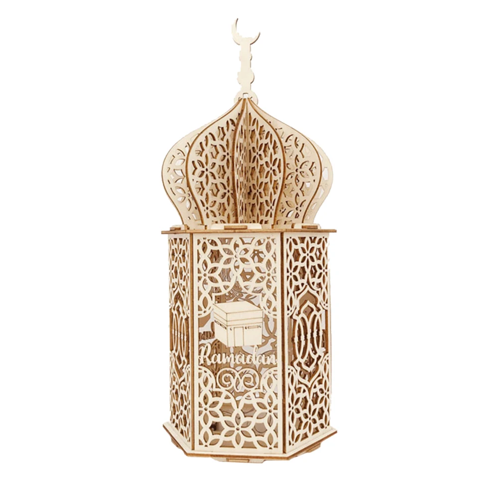 

Декоративный фонарь, деревянный ночсветильник, лампа для Рамадана Eid Mubarak, украшения для дома, деликатная самосборка, сделай сам