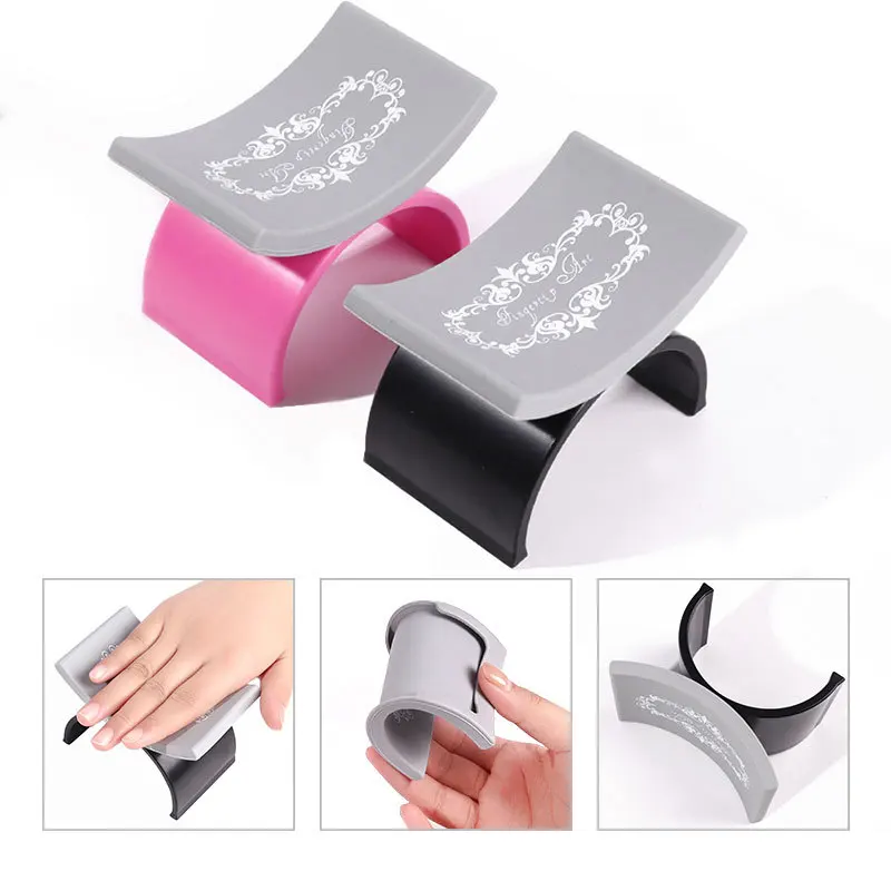 

2021 U Shape Nail Art Pillow Nail Tools Equipment for Manicure Hand Arm Rest Holder Washable Soft Silicone Nail Palm Rests Stand