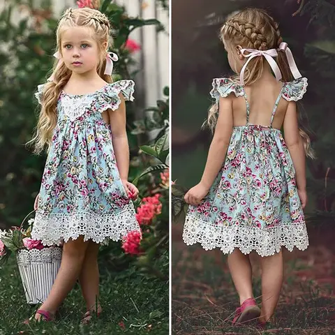 Платье для девочки с цветочным принтом