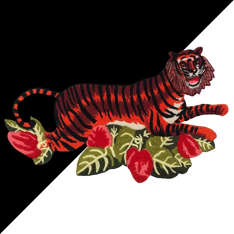 

21 CM * 34 CM Embroidered Clothing Big Tiger Patches for Clothing With it Clothing Bike Patch Patchwork Cotton Fabric