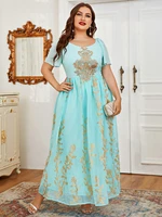 toleen 2022 women elegant plus size large maxi dresses summer oversized ethnic muslim long evening party prom festival clothing