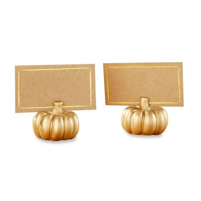 

12PCS Gold Color Pumpkin Shape Place Card Holder Wedding Party Table Name Picture Holder