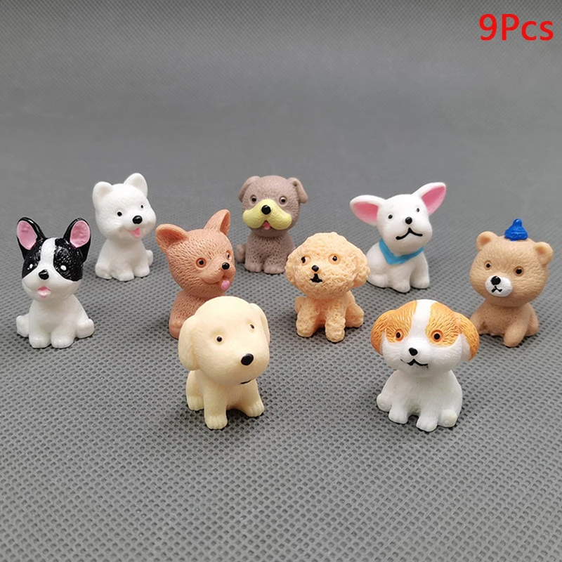 

Миниатюрная фигурка собаки-мопса, 9 шт.