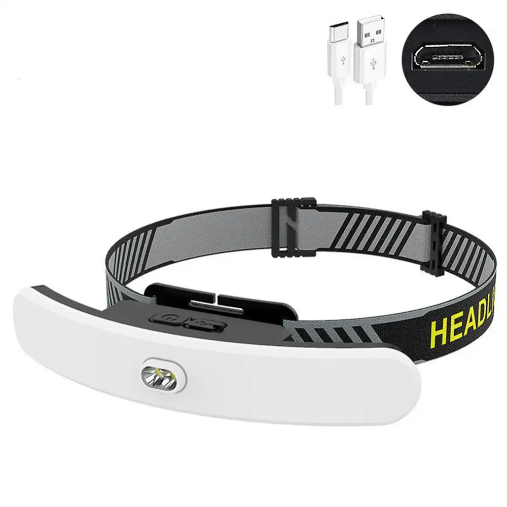 

Hunting Torch Induction Light Lantern Headlamp Headlight Flashlight Fishing Usb Camping Head Work Light Switch Rechargable 122g