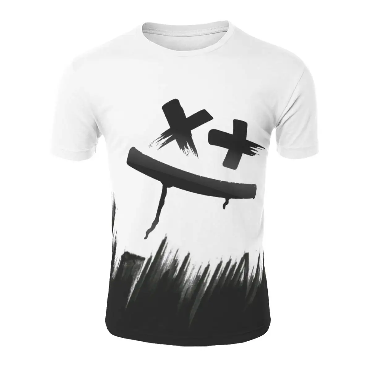 

2021 summer high-quality fashion new men's round neck T-shirt oversized Harajuku smiley face top