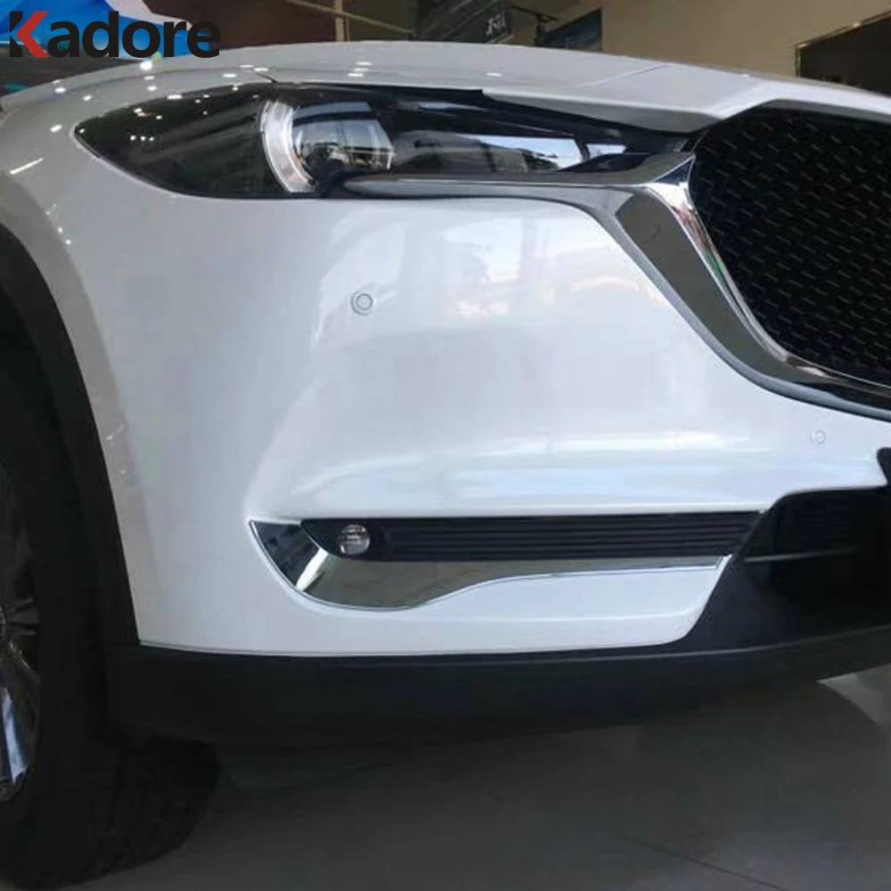 Накладки на фары для передних противотуманных фар Mazda CX-5 CX5 CX8 2017-2019 2020 2021 KF из хромированной стали для защиты автомобиля.