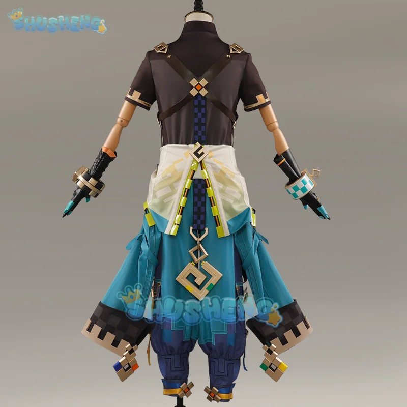 Genshin Impact Kinich Косплей Костюм Парик Turnfire Hunt Униформа Серьги Повязка Для Волос