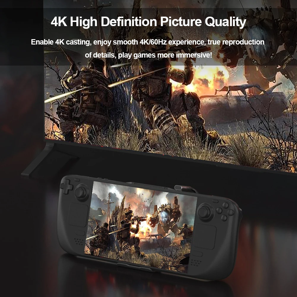 Фото Док-станция 5 в 1 USB C для Steam Deck 100 Вт PD3.0, концентратор быстрой зарядки с HDMI 4K, 60 Гц и USB-портами №3