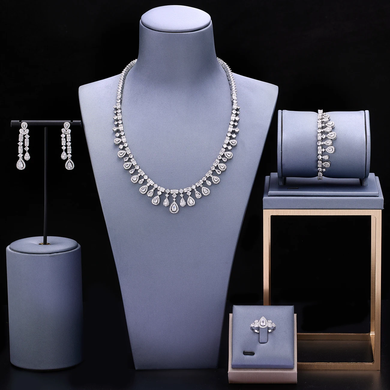 Новинка 2023 комплект свадебных украшений из 4 предметов роскошный Дубая Нигерии с