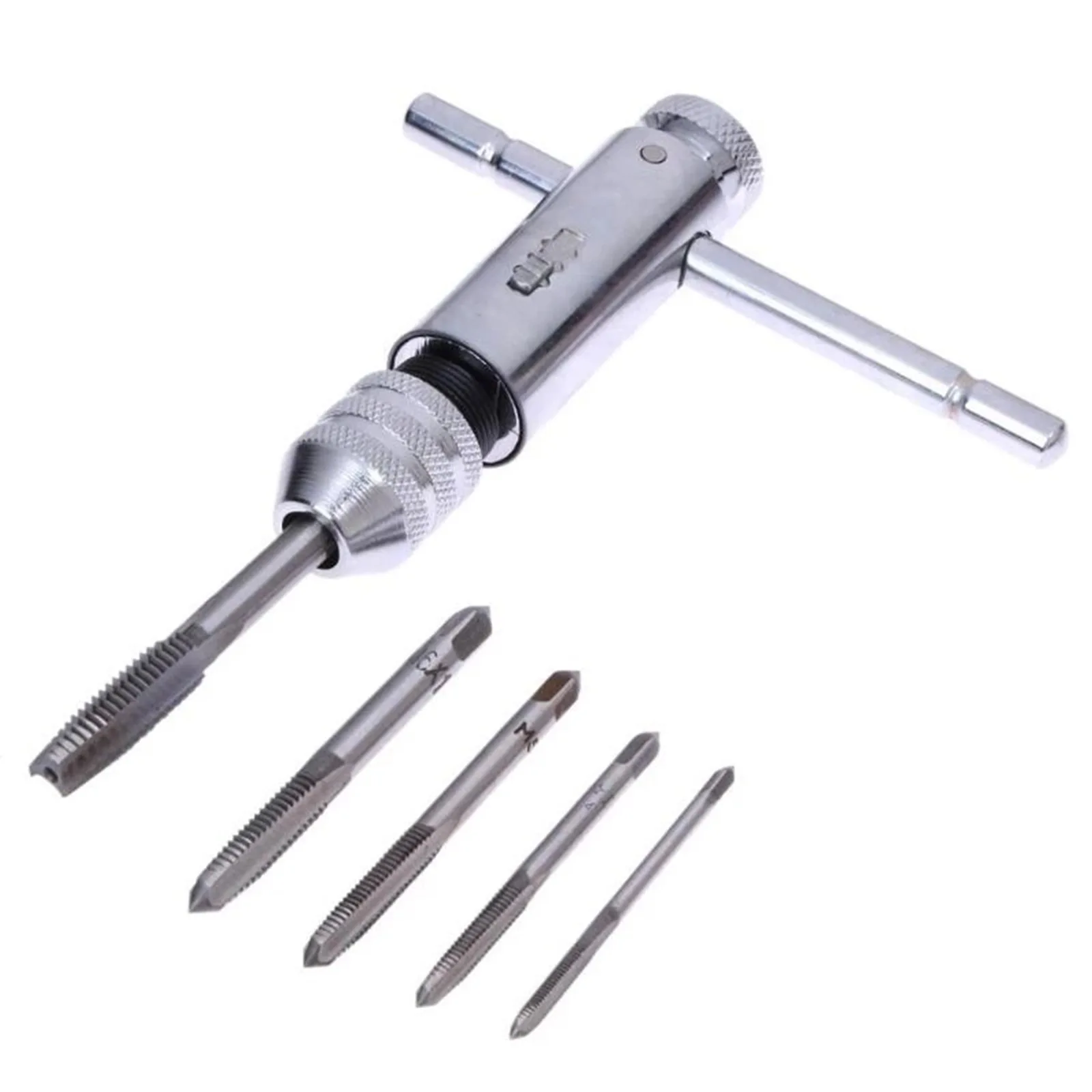 

5 Pcs M3-M8 Screw Tap T-Handle Ratchet Tap Holder Wrench Set Adjustable Left Hand For Screw Extractors Manual Tools Kit
