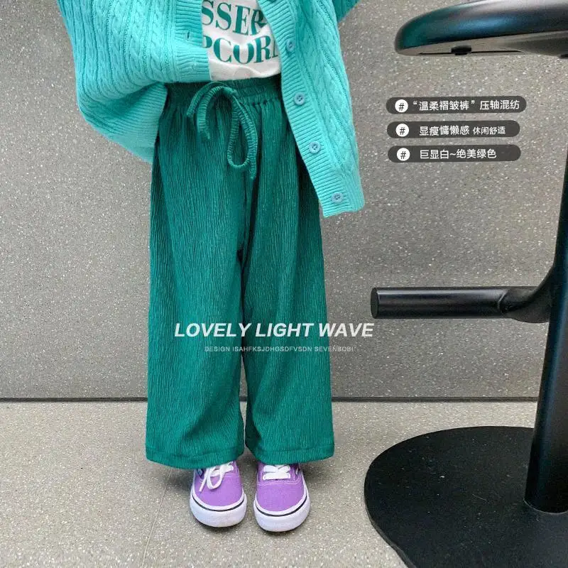 

Pants Ankle Length Elastic Waist Loose Solid Cotton New Fashion Comfortable Cute Lovely Simple Spring Autumn Children Girls