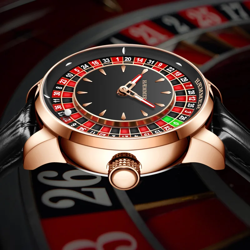 Фото HAEMMER Design Gambling пластинчатый циферблат Элитный бренд Япония NH35 Водонепроницаемые механические часы для мужчин Модные автоматические наручные часы №5