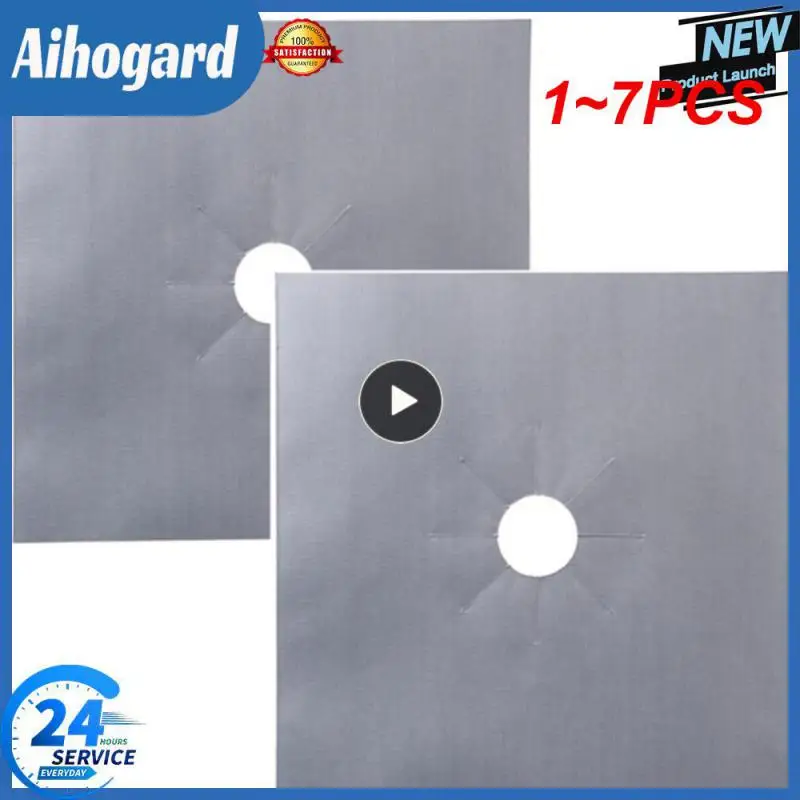 

1~7PCS Gas Stove Cleaning Protection Pad Oil Stain Resistance High Temperature Resistance Oil-resistant Gas Stove Mat Silver