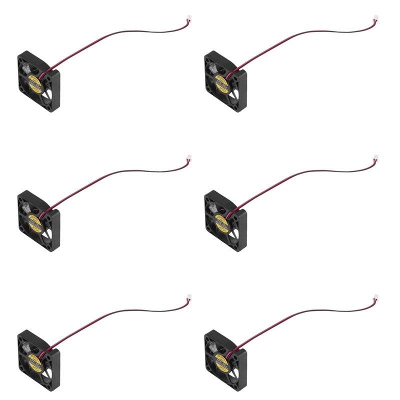 

6Pcs 50Mm X 50Mm X 10Mm 5010 DC 12V 0.1A 2Pin Brushless Cooling Fan
