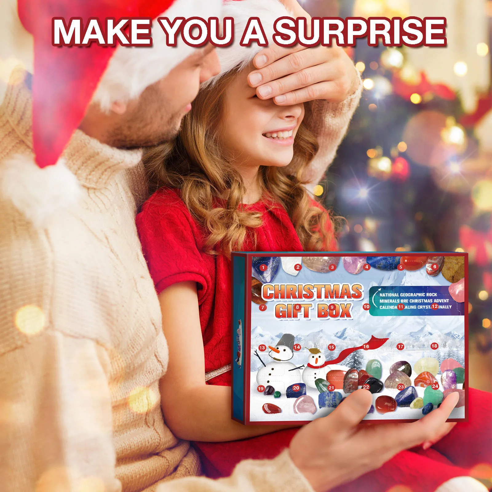 Рождественский адвент-календарь на 2024 год 24-дневный календарь обратного отсчета