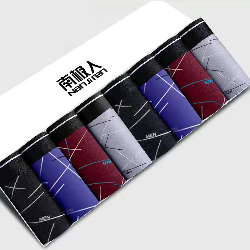 Men's Boxer Shorts Printed Boxers Underpants Male Stretch Shorts Comfortable Underwear Breathable Men Plus Size Boxer Tangas 4XL