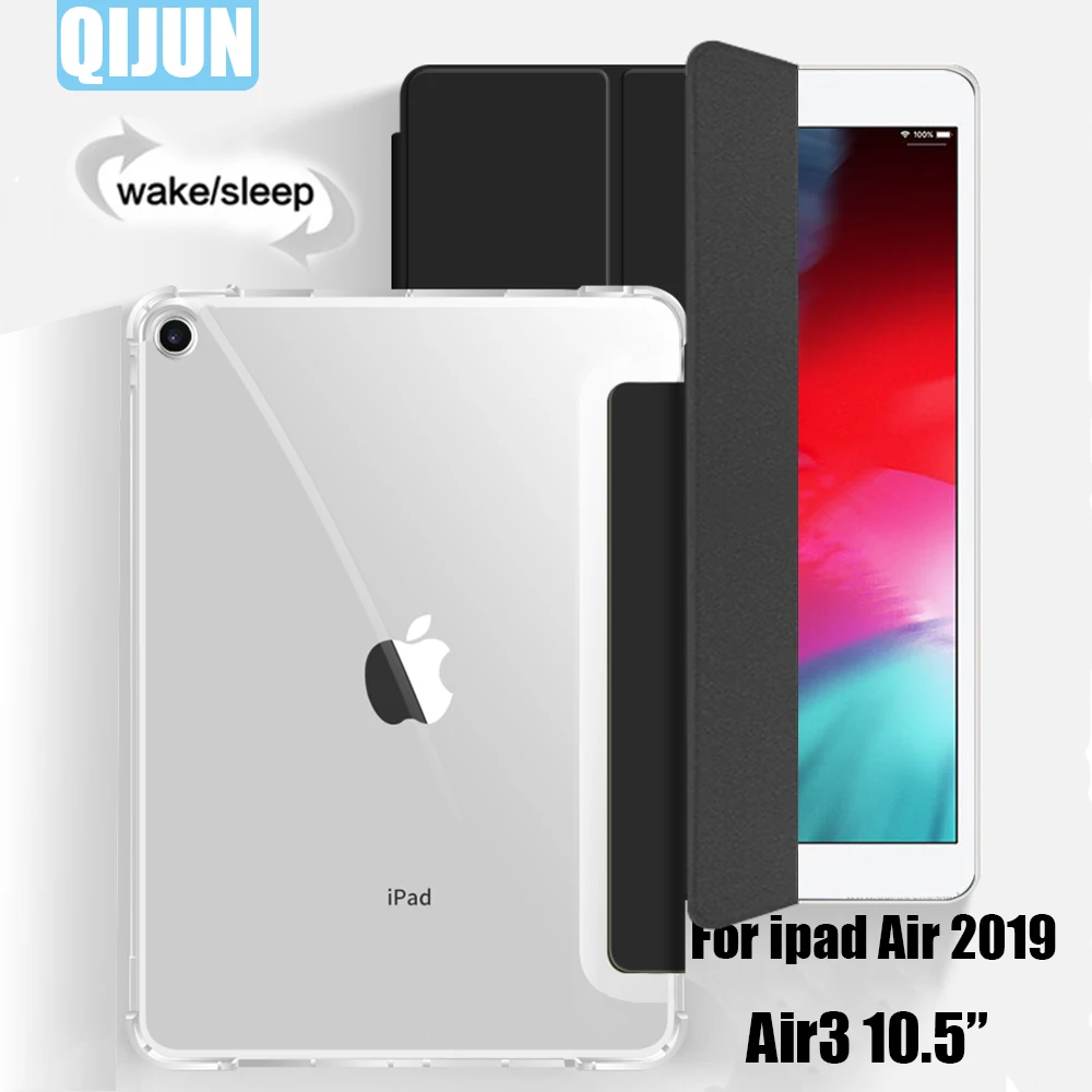 

Tablet case for Apple ipad Air 3 2019 10.5" 3th Smart sleep wake Tri-fold Full Protective flip cover stand for A2152 A2123 A2153