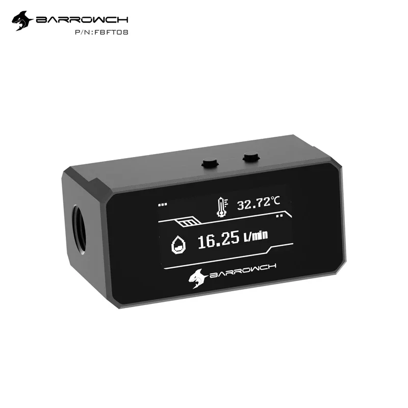 Фото BARROWCH FBFT08, водяной термометр с цифровым дисплеем OLED, регулируемый интеллектуальный мониторинг сигнализации, расходомер жидкости на заказ №3
