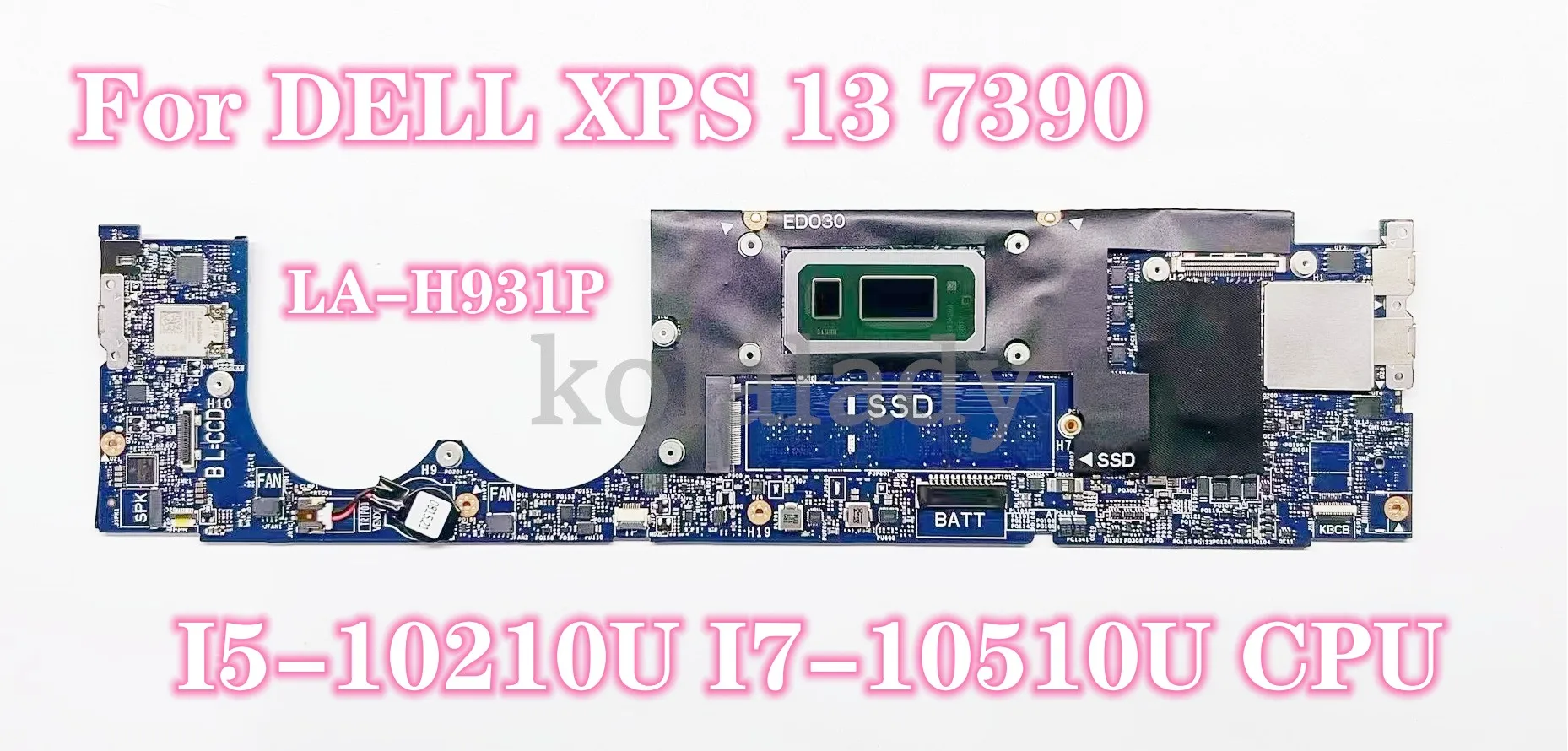 

Материнская плата для ноутбука DELL XPS 13 7390 с фотоэлементом I7-10510U CPU 8 ГБ/16 ГБ ОЗУ EDP35