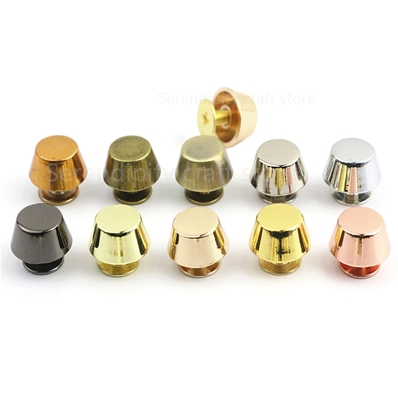 10 комплектов латунных ножек, винтовой пакет, нижние шпильки, кожаные кнопки, винтовые износостойкие защитные заклепки для сумки, аксессуары для ремня
