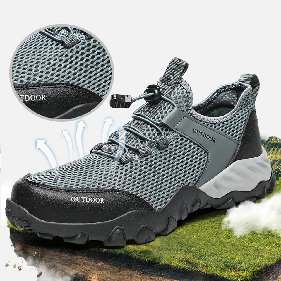 Loekeah Hiking Shoes Breathable Man's Mountain Climbing Shoes Trekking Sport Sneakers Wear-resistant Outdoor Trainer Footwear