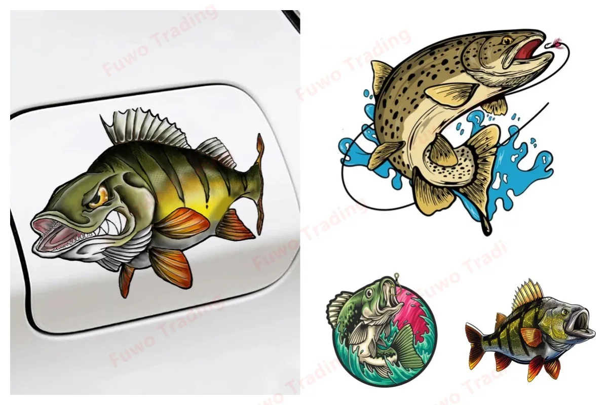 Лидер продаж аниме наклейки на автомобиль с изображением павлина окуня рыбы