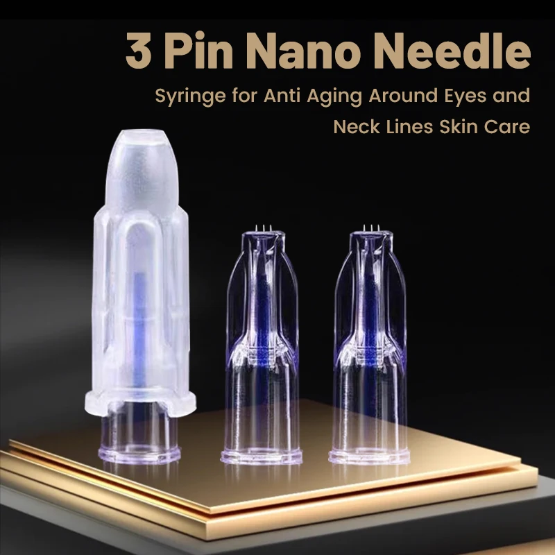 Cosmetic Needle 34G 1.0mm 1.2mm 1.5mm Nanosoft Microneedle Crystal Multi Needle 3 Pin Syringe Anti-aging Anti-Wrinkle