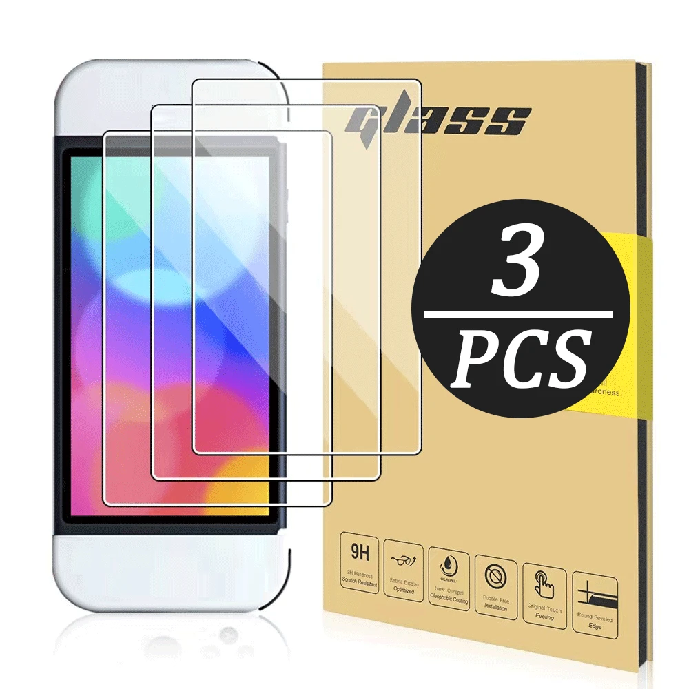 1/2/3pcs Tempered Glass for Switch /Switch Lite/Switch Oled Screen Protector Clear Tempered Glass Screen Accessory Film